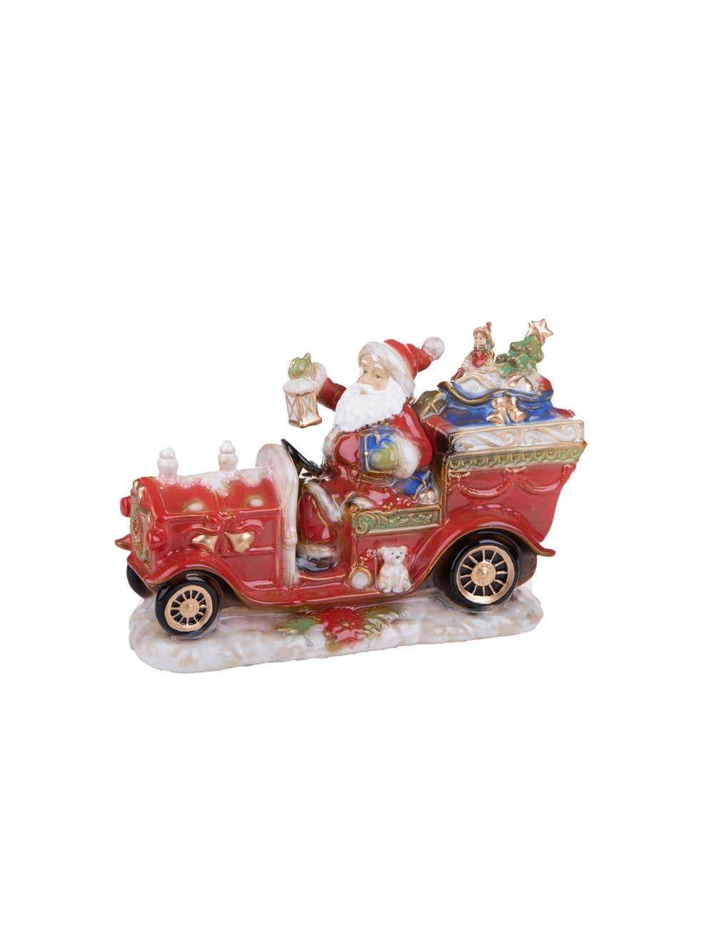 BABBO NATALE SU AUTO C/DONI PORCELLANA BRANDANI