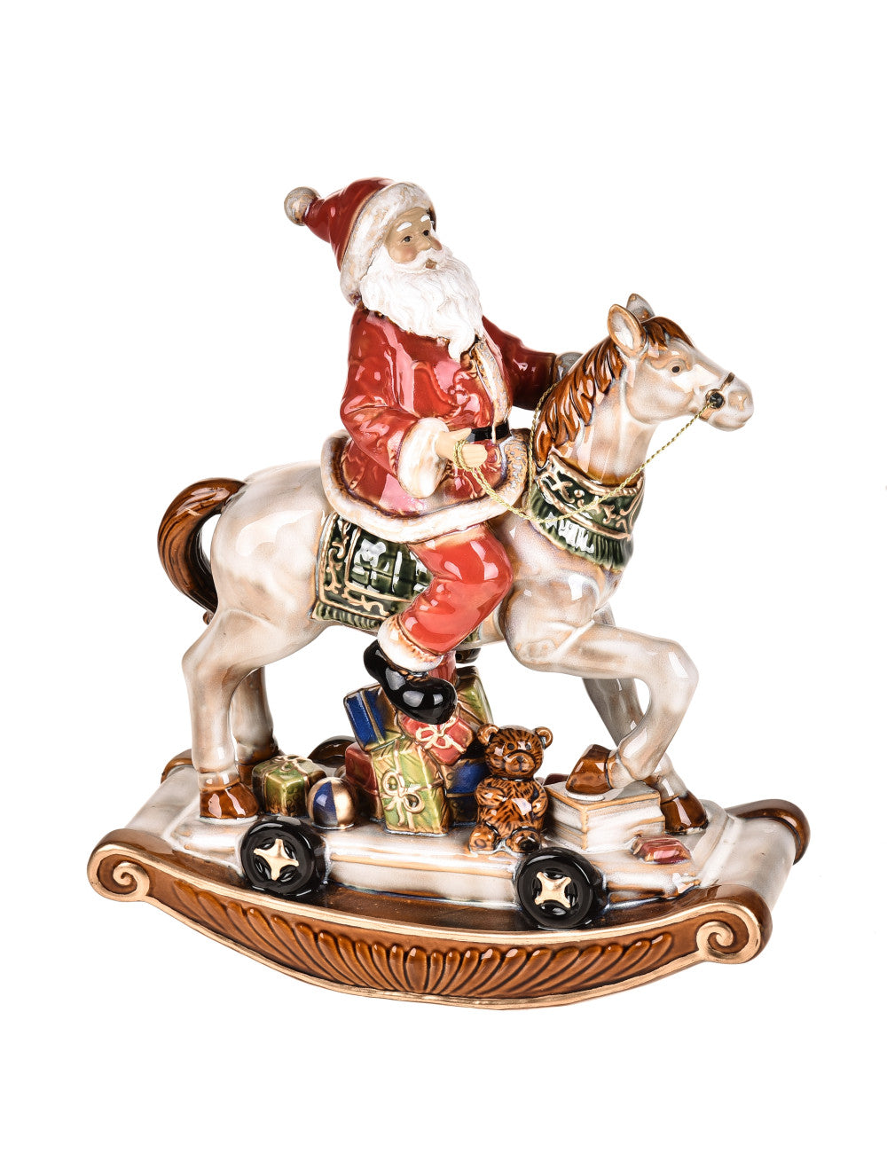 BABBO NATALE SU CAVALLO PORCELLANA BRANDANI