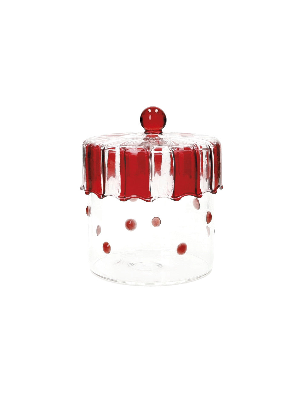 Barattolo Pois Rosso In Vetro – Elegante E Decorativo Per Ogni Ambiente