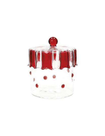 Barattolo Pois Rosso In Vetro – Elegante E Decorativo Per Ogni Ambiente