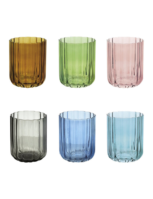 BRANDANI BICCHIERE CALLIOPE SET 6 PZ COLORI ASSORTITI VETRO