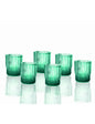 BICCHIERE PLISSE TURCHESE SET 6 PZ VETRO