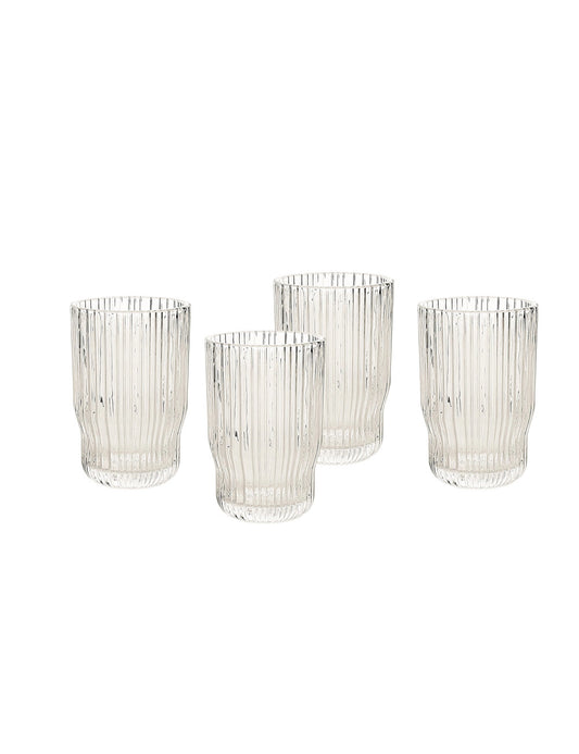 BICCHIERE TRASPARENTE PLISSE SET 4PZ VETRO BRANDANI