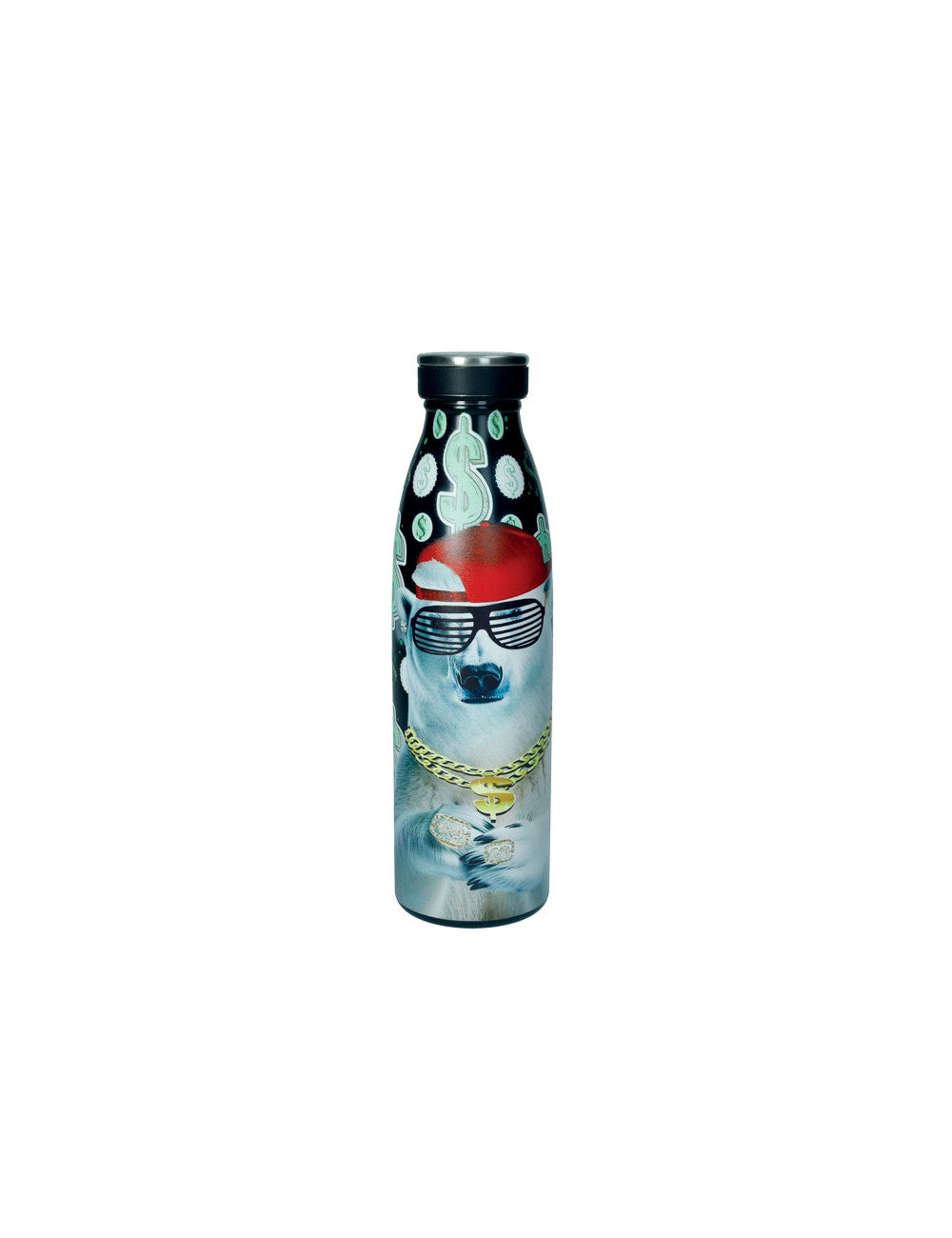 BRANDANI BOTTIGLIA TERMICA FUNNY ZOO 500ML C/CHIUS ERM SOGG.ASS INOX/PP DISP12P