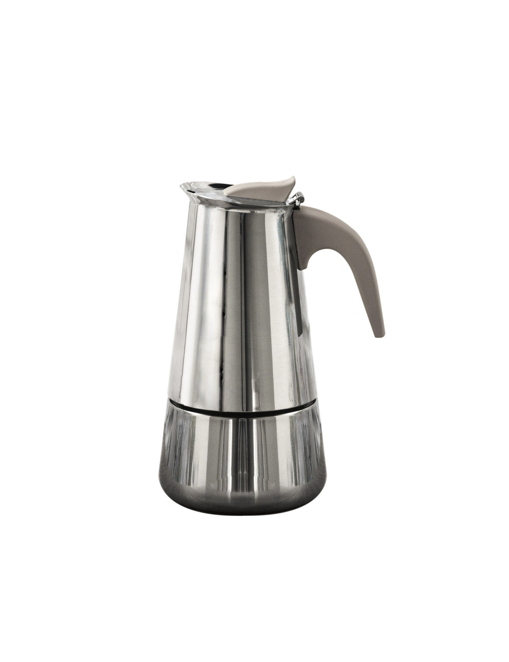 CAFFETTIERA BORBOTTINA AD INDUZIONE 2 TAZZE INOX CON MANICO SOFT TOUCH