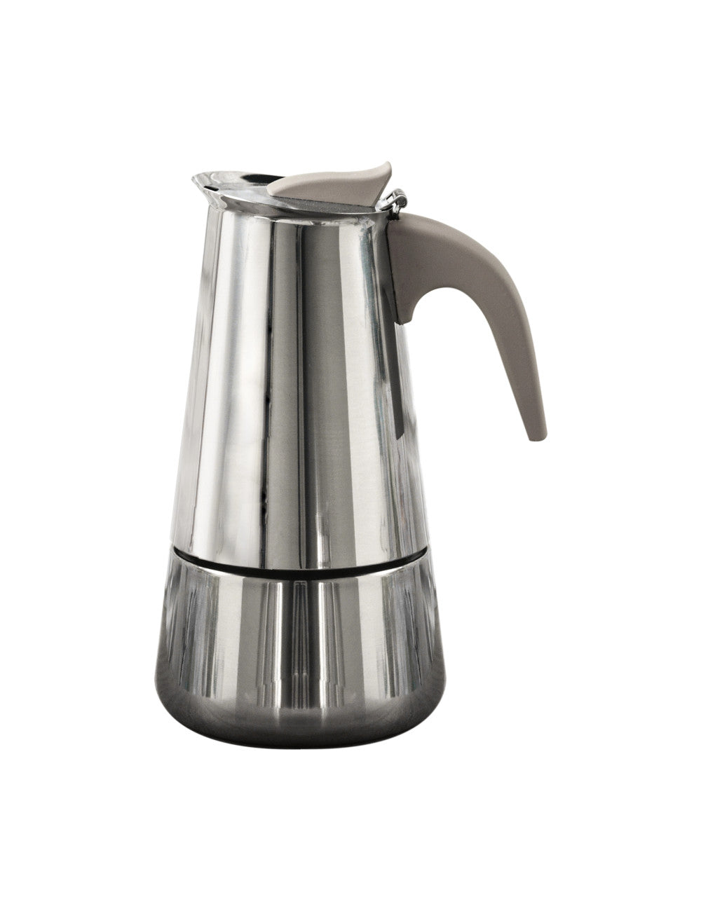 CAFFETTIERA BORBOTTINA AD INDUZIONE 6 TAZZE INOX CON MANICO SOFT TOUCH