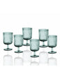 CALICE PLISSE TURCHESE SET 6 PZ VETRO