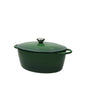 CASSERUOLA COCOTTE OVALE VERDE GHISA SMALTATA 5 LT - BRANDANI
