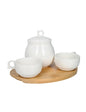 COFFEE SET LOW PORCELLANA CON VASSOIETTO BAMBOO BRANDANI