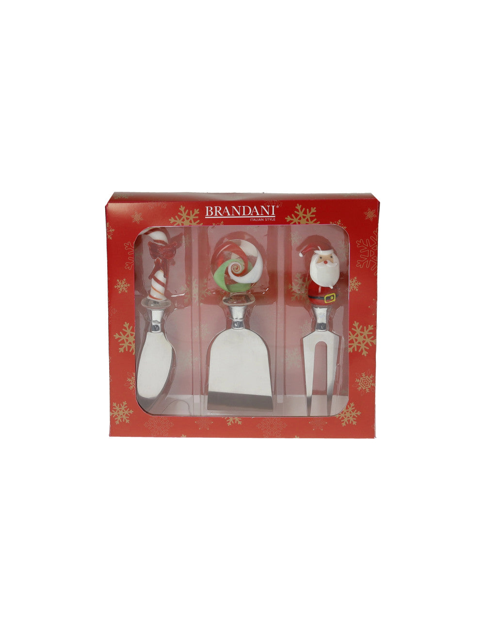 COLTELLI FORMAGGIO CHRISTMAS SET 3 PEZZI VETRO/INOX BRANDANI