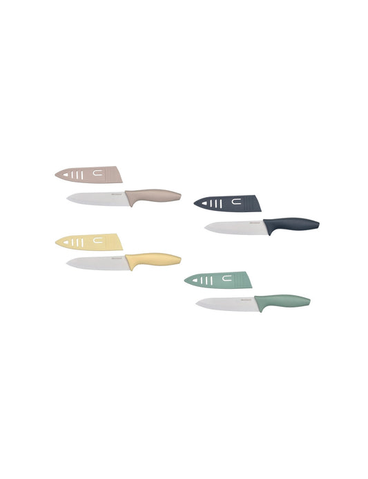 BRANDANI COLTELLO CHEF CERAMICA COLORI ASSORTITI CON MANICO SOFT TOUCH CON COPRILAMA PP