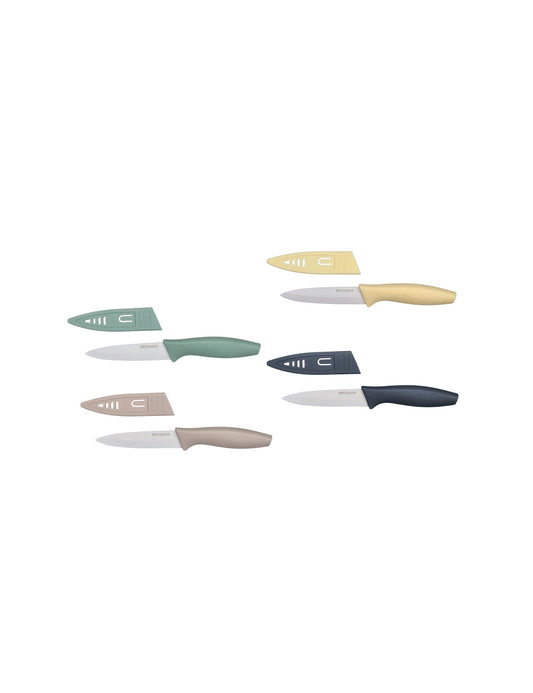 BRANDANI COLTELLO JOLLY CERAMICA COLORI ASSORTITI CON MANICO SOFT TOUCH CON COPRILAMA PP