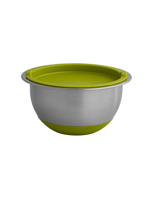 CONTENITORE BOMBETTA C/BASE E TAPPO VERDE INOX/SILICONE/PP