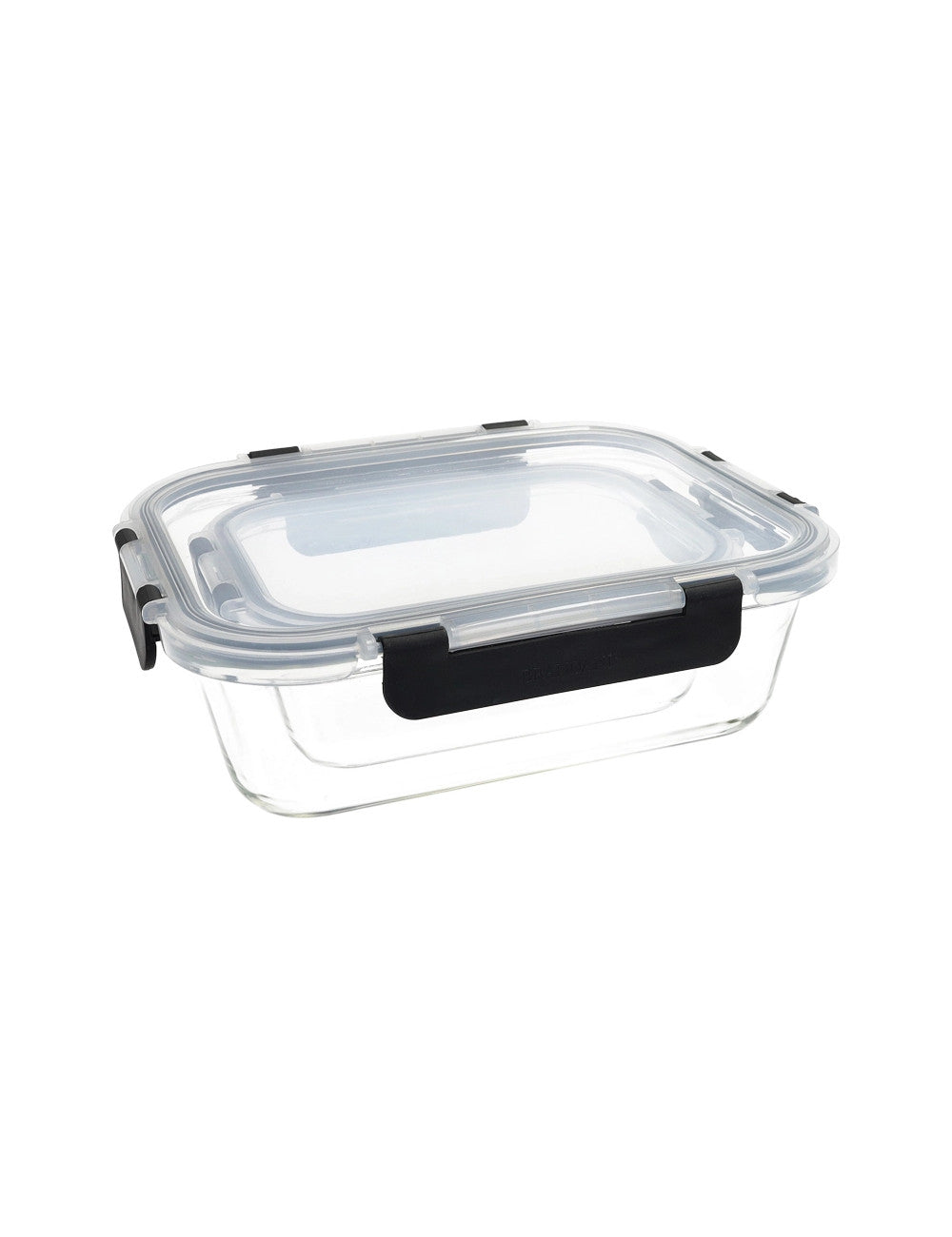 CONTENITORE ERMETICO NERO RETT. SET2 PZ 630ML+1500ML VETRO BOROSILICATO/PP - BRANDANI