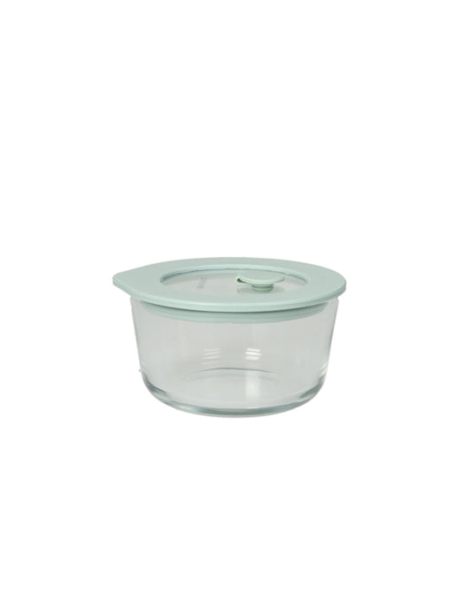 CONTENITORE ERMETICO VERDE SALVIA VETRO/SILICONE