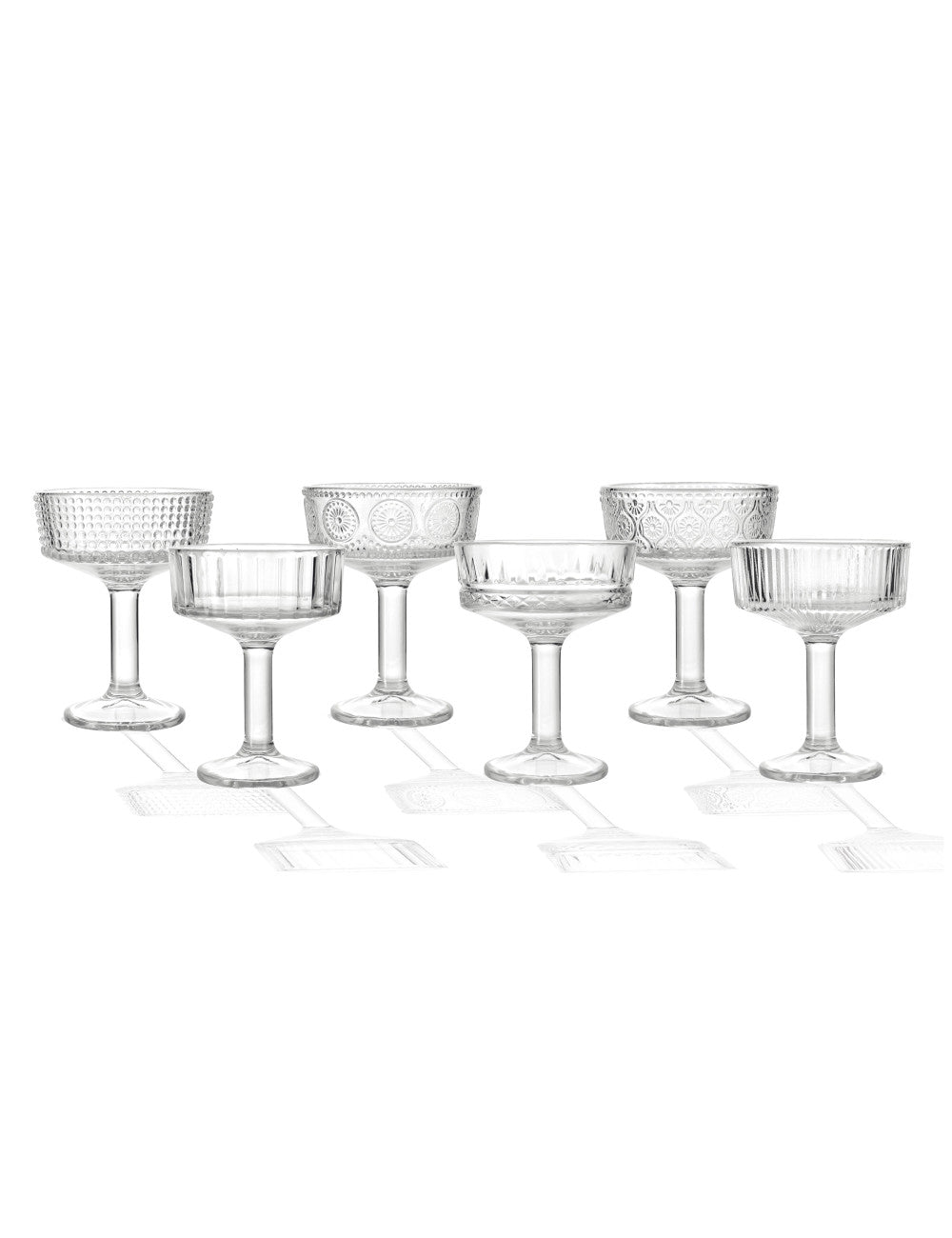 COPPA CHIC DECORI ASSORTITI SET 6 PZ VETRO BRANDANI