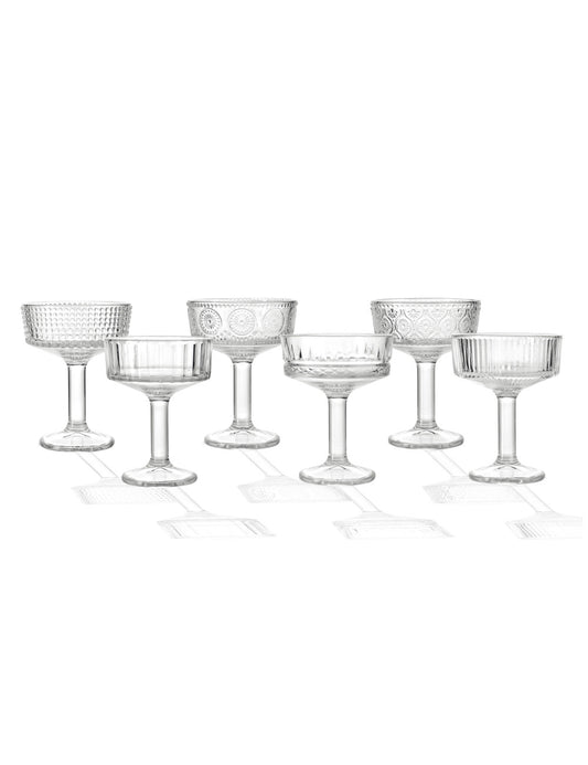 COPPA CHIC DECORI ASSORTITI SET 6 PZ VETRO BRANDANI