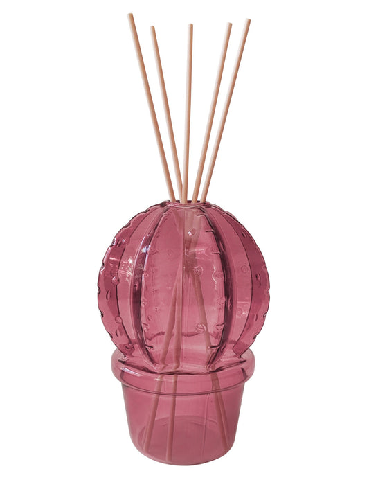 DIFFUSORE DI FRAGRANZA CACTUS PURPLE VETRO C/BASTONCINI FIBER WOOD BRANDANI