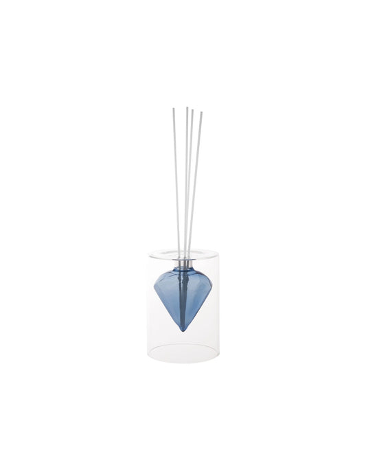 DIFFUSORE DI FRAGRANZA DIAMOND BLUE VETRO C/BASTONCINI FIBER WOOD BRANDANI