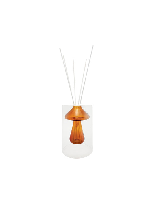 DIFFUSORE DI FRAGRANZA FUNGO ORANGE VETRO C/BASTONCINI FIBER WOOD BRANDANI