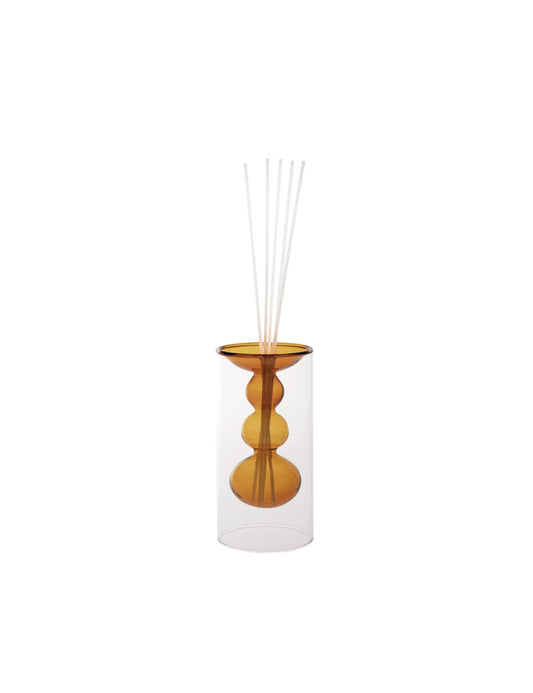 DIFFUSORE DI FRAGRANZA SILHOUETTE AMBRA VETRO C/BASTONCINI FIBER WOOD