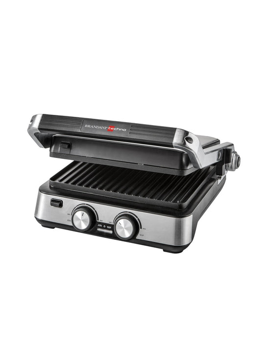 GRILL APRIBILE C/DOPPIA PIASTRA ANTIADERENTE TECHNO COLLECTION INOX/PP