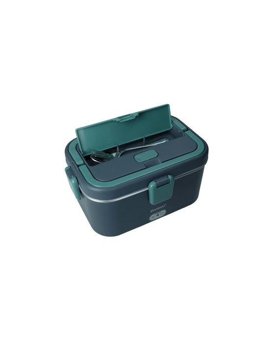 LUNCH BOX TERMICA BLU/VERDE PETROLIO C/POSATE E BORSA CONTENITORE INOX/PP - BRANDANI