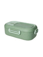 LUNCH BOX VERDE C/DOPPIO COMPARTO E POSATA DUE IN UNO INOX/PP/SILICONE