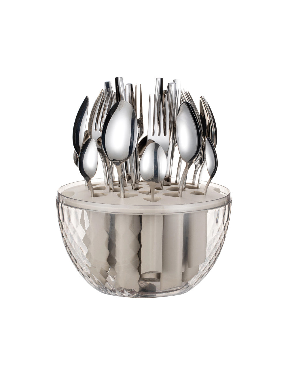 OVETTO GIREVOLE CON 24 POSATE INOX