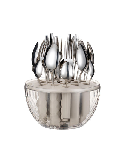 OVETTO GIREVOLE CON 24 POSATE INOX