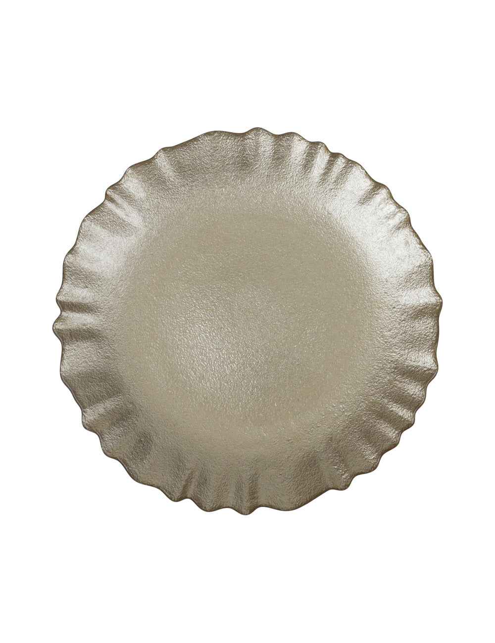 PIATTO LUREX CHAMPAGNE VETRO