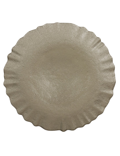 PIATTO LUREX CHAMPAGNE VETRO