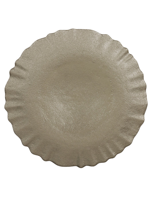 PIATTO LUREX CHAMPAGNE VETRO