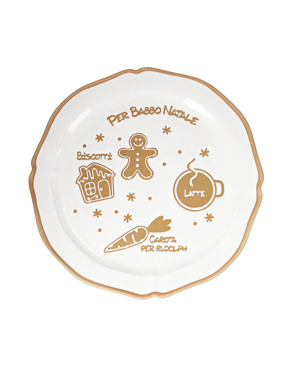 PIATTO PANDIZENZERO BABBO NATALE STONEWARE BRANDANI