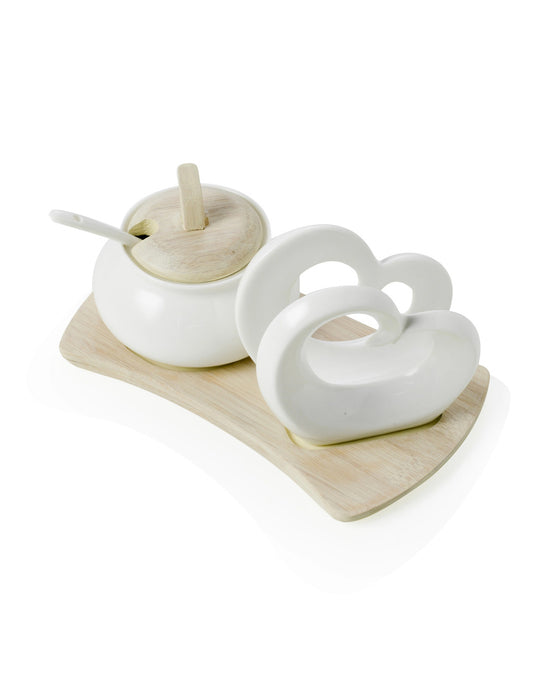 SERVING PORTATOVAGLIOLIN DOPPIOCUORE/ZUCCHER POR BIANC C/SUP BAMB NAT - BRANDANI