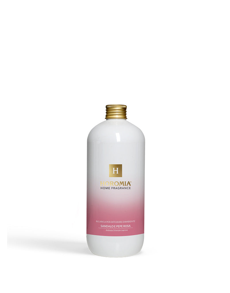 HOROMIA Ricarica per Diffusore a Bastoncini Sandalo e pepe rosa 500ml