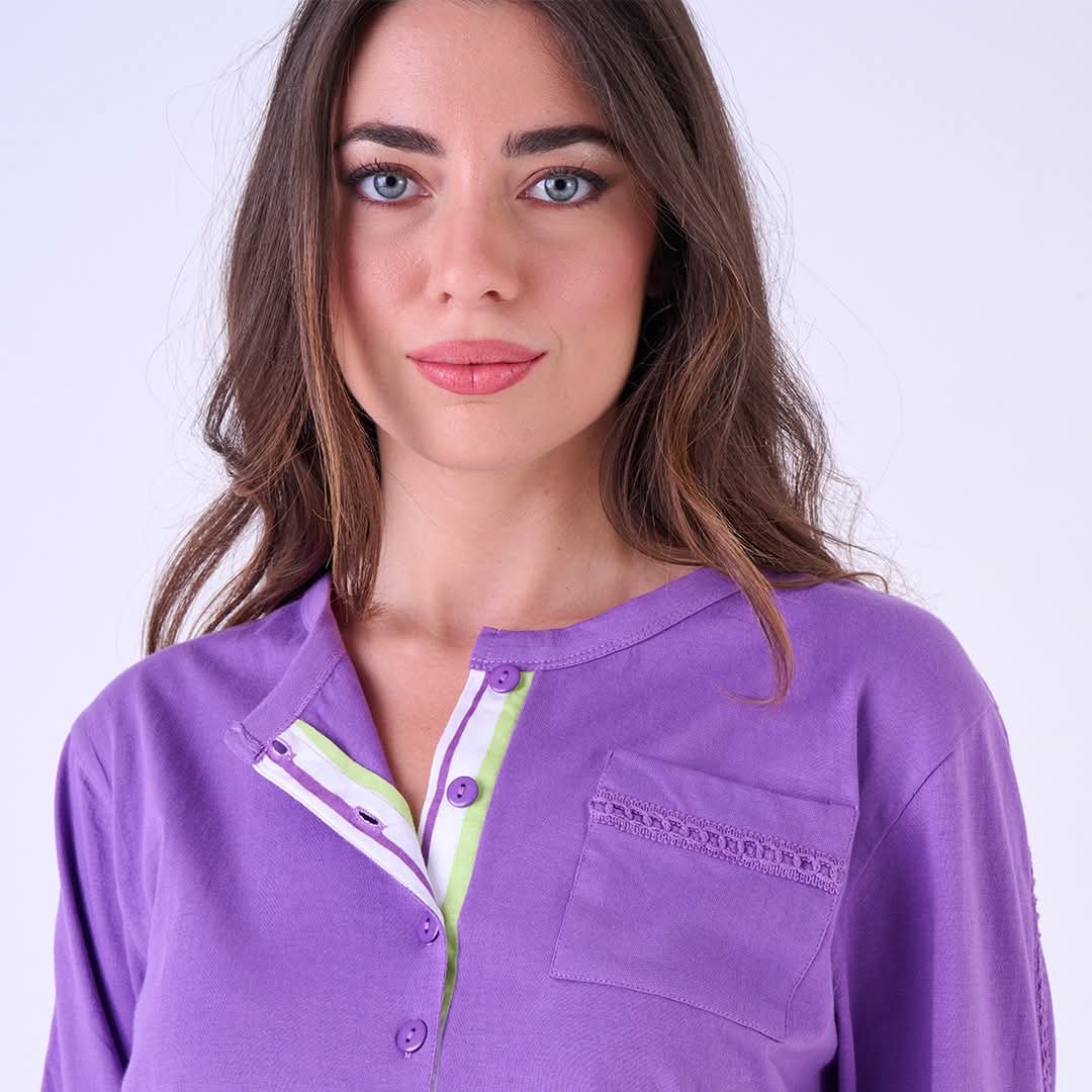 Pigiama Donna Lungo Cotone Pigiamiamoci