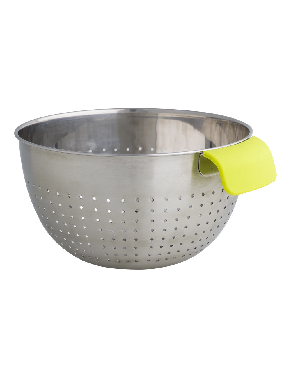 SCOLATUTTO INOX CON MANICO VERDE IN SILICONE