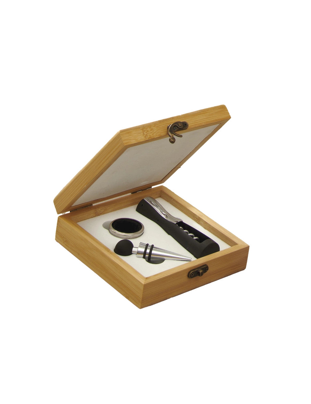 SET DEGUSTAZIONE VINO 3 PŹ С/COFANETTO BAMBOO