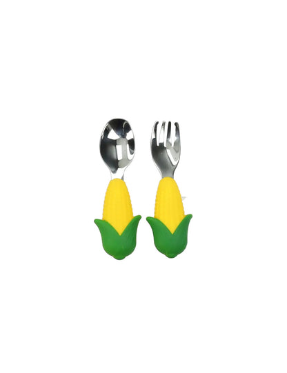 SET PAPPA PANNOCCHIA CON FORCHETTINA E CUCCHIAIO