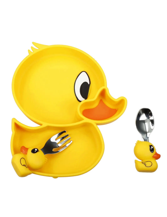 SET PAPPA PAPEROTTO CON FORCHETTINA E CUCCHIAIO