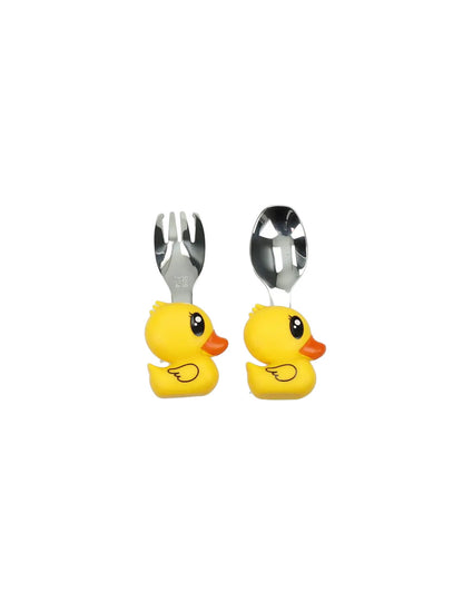 SET PAPPA PAPEROTTO CON FORCHETTINA E CUCCHIAIO