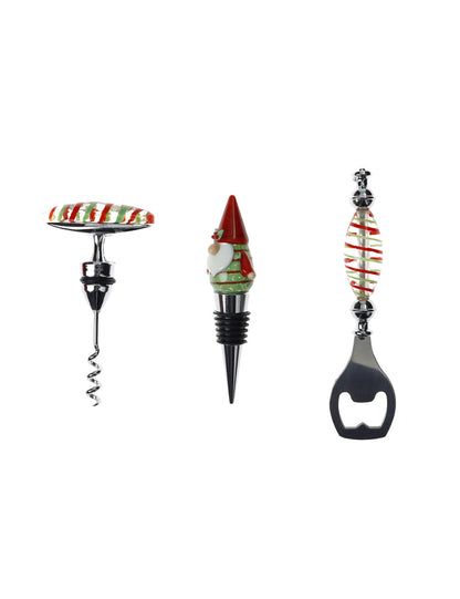 SET VINO CHRISTMAS 3 PEZZI VETRO/INOX/ZINC ALLOY BRANDANI