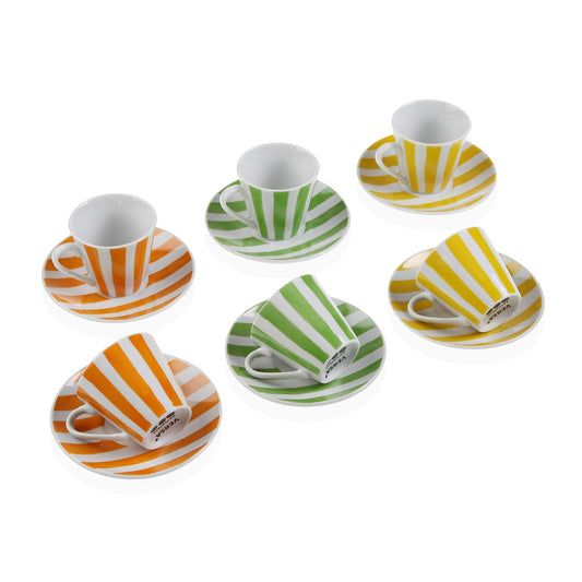 SET 6 CAFFÈ/PIATTINO RIGHE CITRUS - VERSA