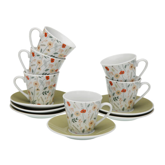 SET 6 TAZZE CAFFÈ CON PIATTINO VERDI - VERSA