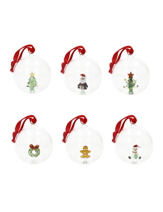 SFERA CHRISTMAS DECORI ASSORTITI INTERNI VETRO BOROSILICATO BRANDANI