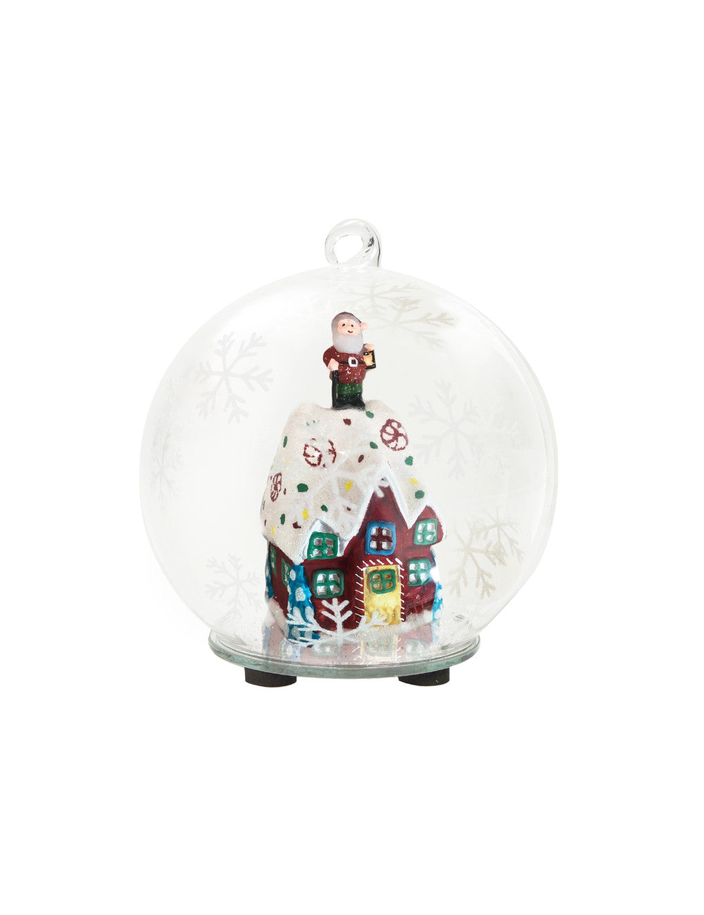 SFERA NATALIZIA C/LED SOGGETTI ASSORTITI VETRO BRANDANI