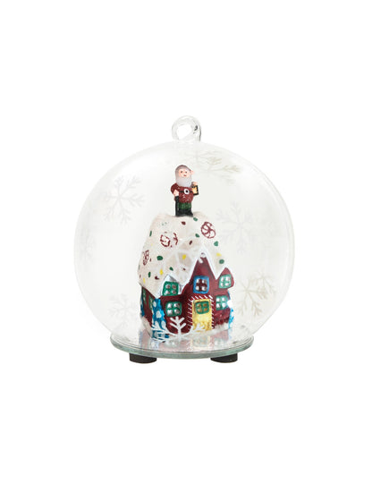 SFERA NATALIZIA C/LED SOGGETTI ASSORTITI VETRO BRANDANI