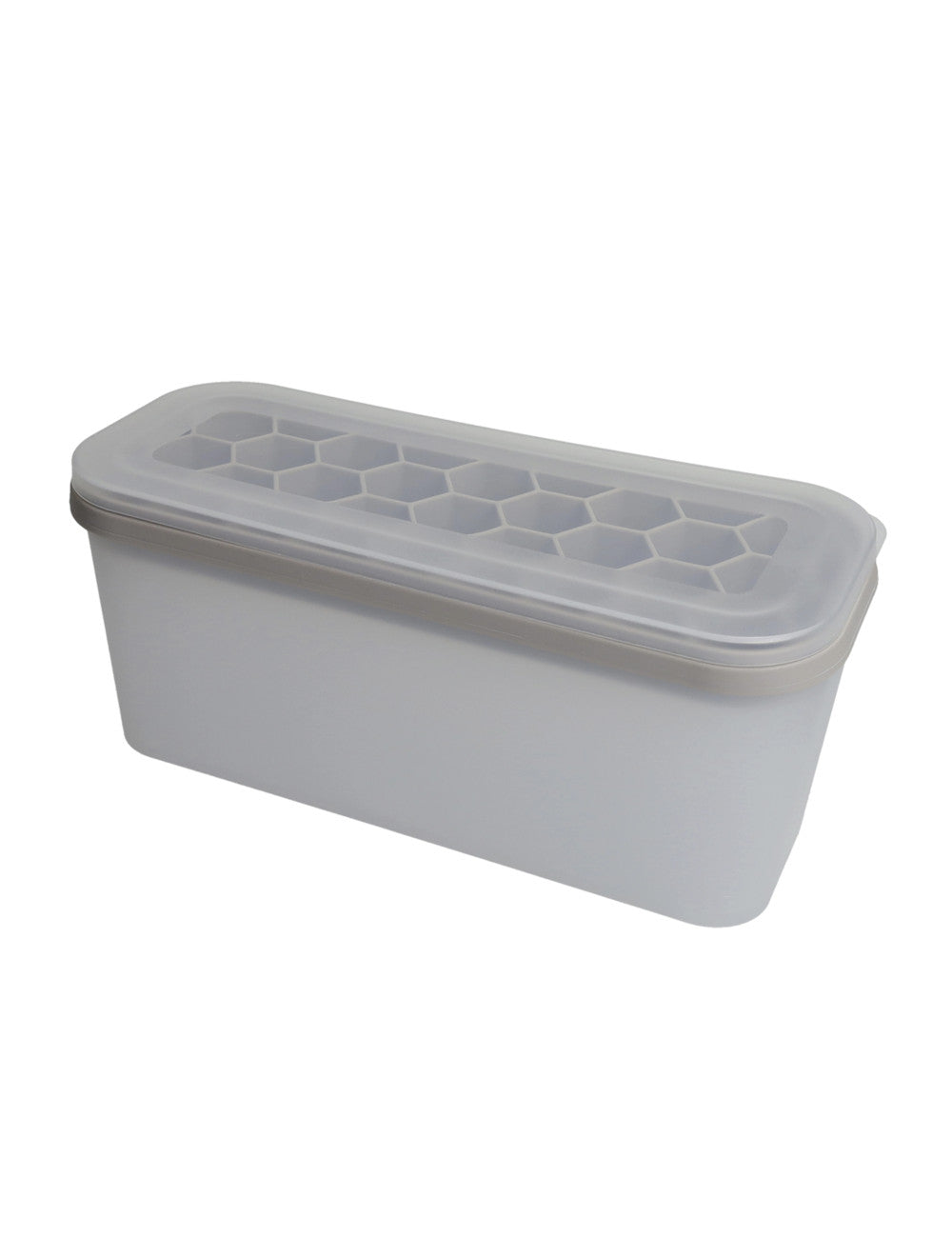 STAMPO PER CUBETTI GHIACCIO CON CONTENITORE TRASPARENTE SILICONE