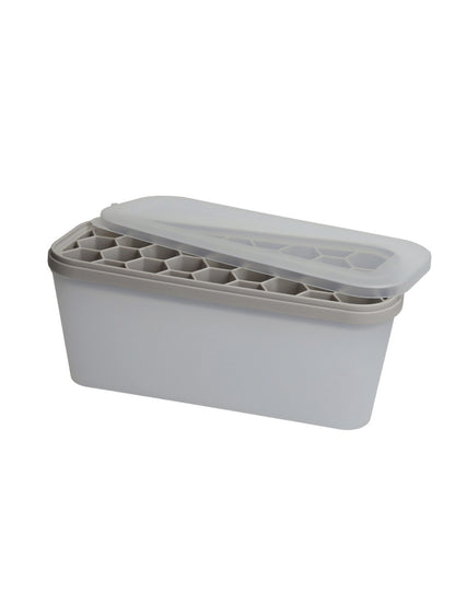 STAMPO PER CUBETTI GHIACCIO CON CONTENITORE TRASPARENTE SILICONE